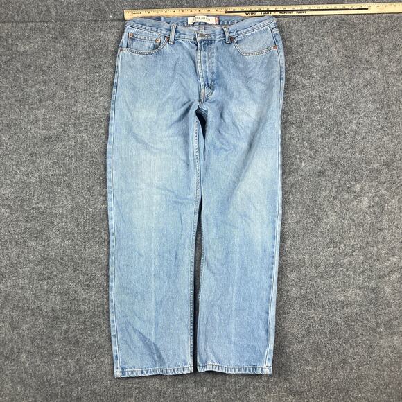 Levi's 505 Jeans Mens Size 36x30 Light Wash Regular Fit Straight Classic Denim - Picture 1 of 8